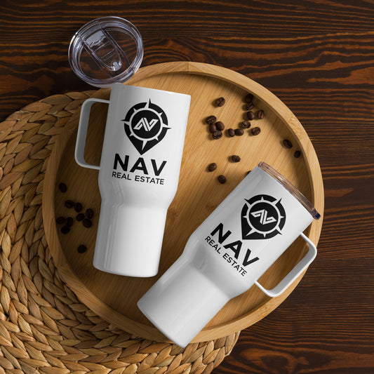 Travel mug with a handle